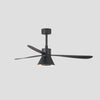 Ventilateur de Plafond Amelia II Black Ø 132 cm - Éclairage LED 20W Variable, Moteur DC Économe 28W, 6 Vitesses, Mode Été/Hiver, Télécommande - Noir Mat