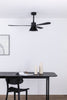 Ventilateur de Plafond Amelia II Black Ø 132 cm - Éclairage LED 20W Variable, Moteur DC Économe 28W, 6 Vitesses, Mode Été/Hiver, Télécommande - Noir Mat