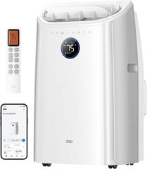 DREO DR-HAC006S Climatiseur Mobile 12 000 BTU - Appareil 3-en-1 avec Refroidissement IceCool, Déshumidificateur 3,2L/h, Connecté Wi-Fi (Alexa/Google), Silencieux 45 dB, Classe A - Blanc