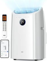 DREO DR-HAC005S Climatiseur Mobile 10 000 BTU - Appareil 3-en-1 avec Refroidissement Rapide, Déshumidificateur et Ventilateur, Contrôle Wi-Fi (Alexa/Google), Sans Drainage, Classe A - Blanc