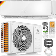 KESSER® Climatiseur Split 12 000 BTU (3,4 kW) - Système Réversible Inverter A++/A+, Connecté Wi-Fi/App, Gaz Écologique R32, Kit de Montage Complet Inclus - Blanc