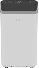 Bosch Cool 4000 Climatiseur Mobile 9 000 BTU (2,6 kW) - Appareil 4-en-1 avec Déshumidification et Ventilation, Silencieux en Mode Nuit, Classe Énergétique A+, Pour 35 m² - Blanc/Noir