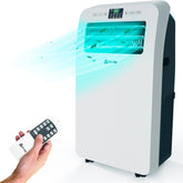 PIAZCEW Rafraîchisseur d'Air 4 en 1 - Climatiseur mobile portable sans évacuation, 6 vitesses, minuterie 12h, oscillation 90° et télécommande - Blanc
