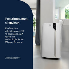 De'Longhi Pinguino PAC EX93 Climatiseur Mobile 8900 BTU - 3-en-1 avec Eco Real Feel et Arctic Whisper Extreme, Classe Énergétique A+, Silencieux, Pour 33,5 m² - Blanc