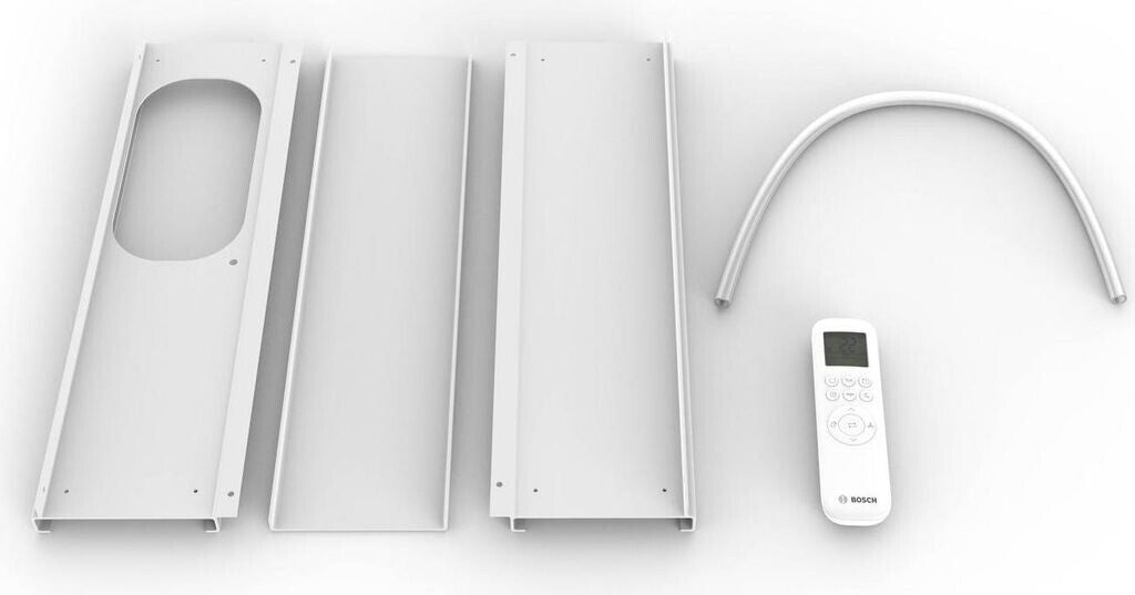 Bosch Cool 4000 Climatiseur Mobile 9 000 BTU (2,6 kW) - Appareil 4-en-1 avec Déshumidification et Ventilation, Silencieux en Mode Nuit, Classe Énergétique A+, Pour 35 m² - Blanc/Noir