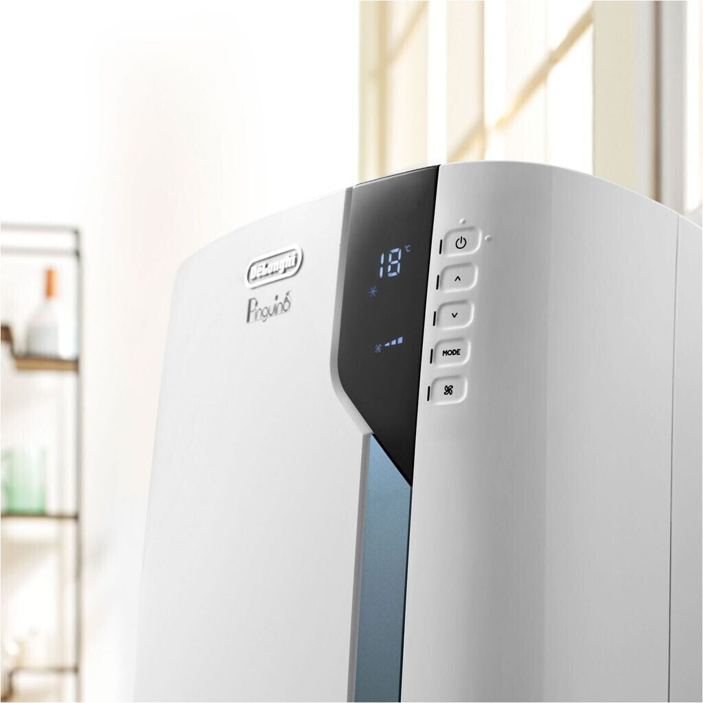 De'Longhi Pinguino PAC EX105 Climatiseur Mobile 10 000 BTU (2,5 kW) - Appareil 3-en-1 avec Climatisation, Déshumidificateur et Ventilation, EcoRealFeel, Silent Technology, Classe Énergétique A+++ - Blanc