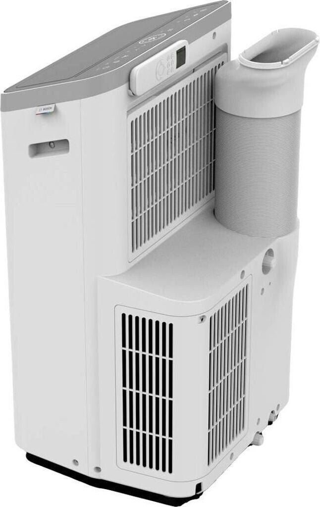 Bosch Cool 4000 Climatiseur Mobile 9000 BTU (2,6 kW) - Appareil 3-en-1 avec Refroidissement, Déshumidification et Ventilation, Oscillation Swing, Classe Énergétique A+ - Blanc/Noir