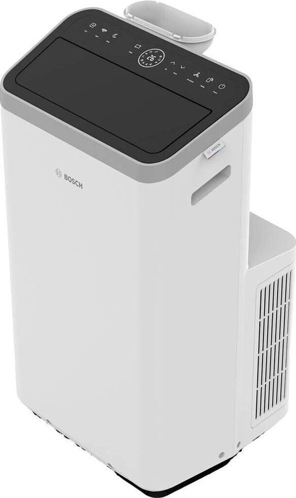 Bosch Cool 4000 Climatiseur Mobile 9000 BTU (2,6 kW) - Appareil 3-en-1 avec Refroidissement, Déshumidification et Ventilation, Oscillation Swing, Classe Énergétique A+ - Blanc/Noir