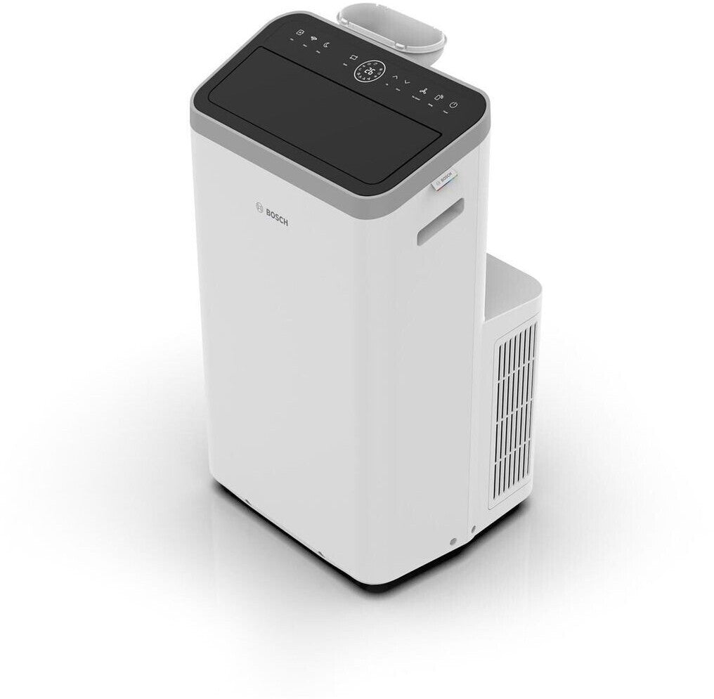 Bosch Cool 4000 Climatiseur Mobile 9000 BTU (2,6 kW) - Appareil 3-en-1 avec Refroidissement, Déshumidification et Ventilation, Oscillation Swing, Classe Énergétique A+ - Blanc/Noir
