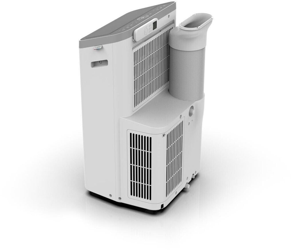 Bosch Cool 4000 Climatiseur Mobile 9000 BTU (2,6 kW) - Appareil 3-en-1 avec Refroidissement, Déshumidification et Ventilation, Oscillation Swing, Classe Énergétique A+ - Blanc/Noir