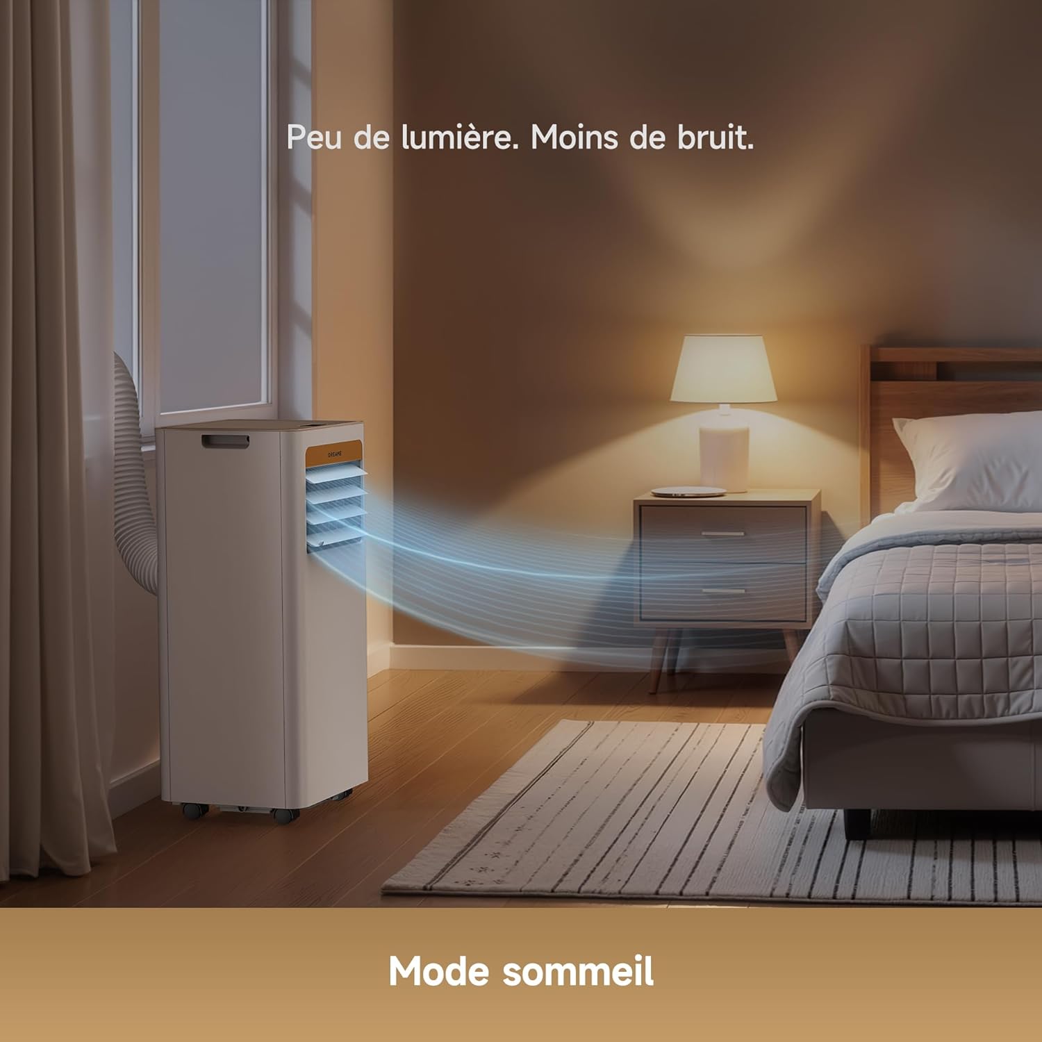 Dreame P-Wind10 Climatiseur Mobile Portable 9000 BTU - Appareil 3-en-1 avec Climatisation, Déshumidificateur et Ventilateur, Contrôle Wi-Fi (Appli) et Télécommande, Classe A - Gold
