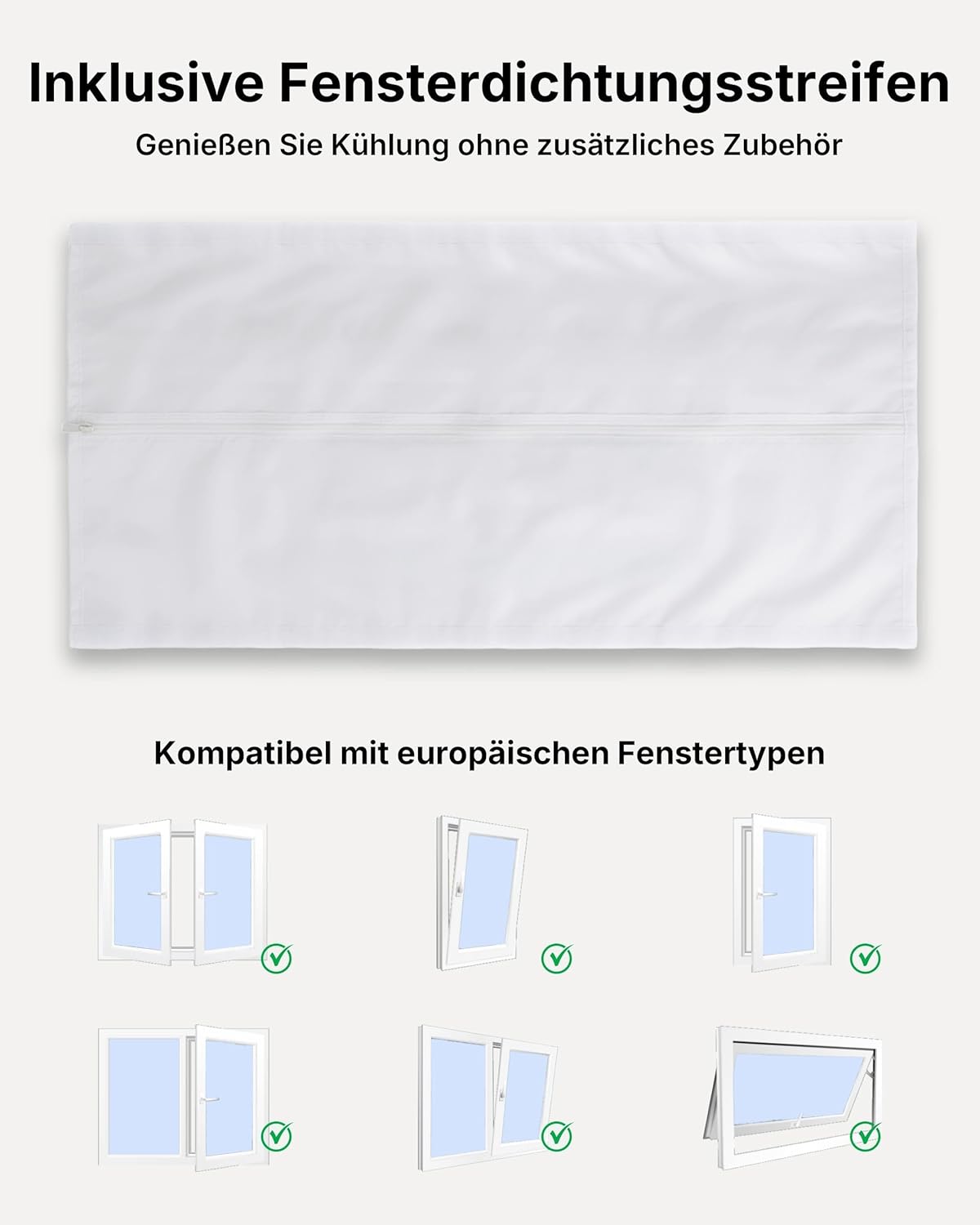 Temprium Climatiseur Mobile 9000 BTU (2,6 kW) - Appareil Écoénergétique 3-en-1 avec Contrôle Wi-Fi/Vocal, Mode Nuit Silencieux 48 dB, Minuterie 24H et Kit Fenêtre Inclus, Classe A - Blanc