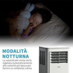 SHINCO Climatiseur Mobile 7000 BTU (2,1 kW) - Appareil 3-en-1 avec Climatisation, Déshumidificateur et Ventilateur, Minuteur 24h, Télécommande et Kit Fenêtre inclus - Blanc