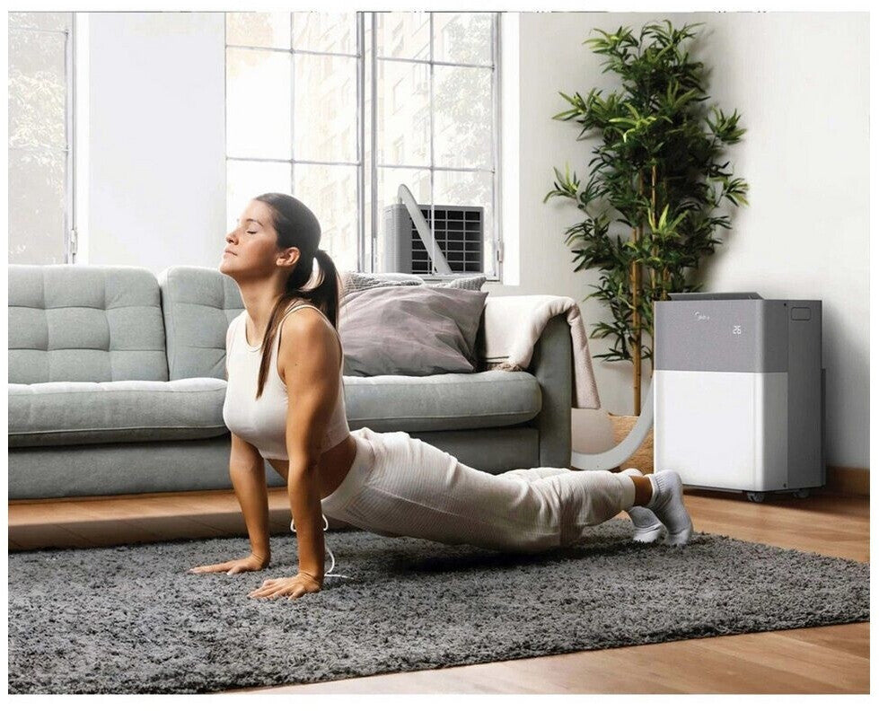 Midea PortaSplit Climatiseur Split Mobile Réversible 12 000 BTU (3,5 kW) - Appareil 3-en-1 avec Chauffage et Climatisation, Wi-Fi Intelligent, Silencieux 39 dB, Classe Énergétique A++/A+ - Blanc