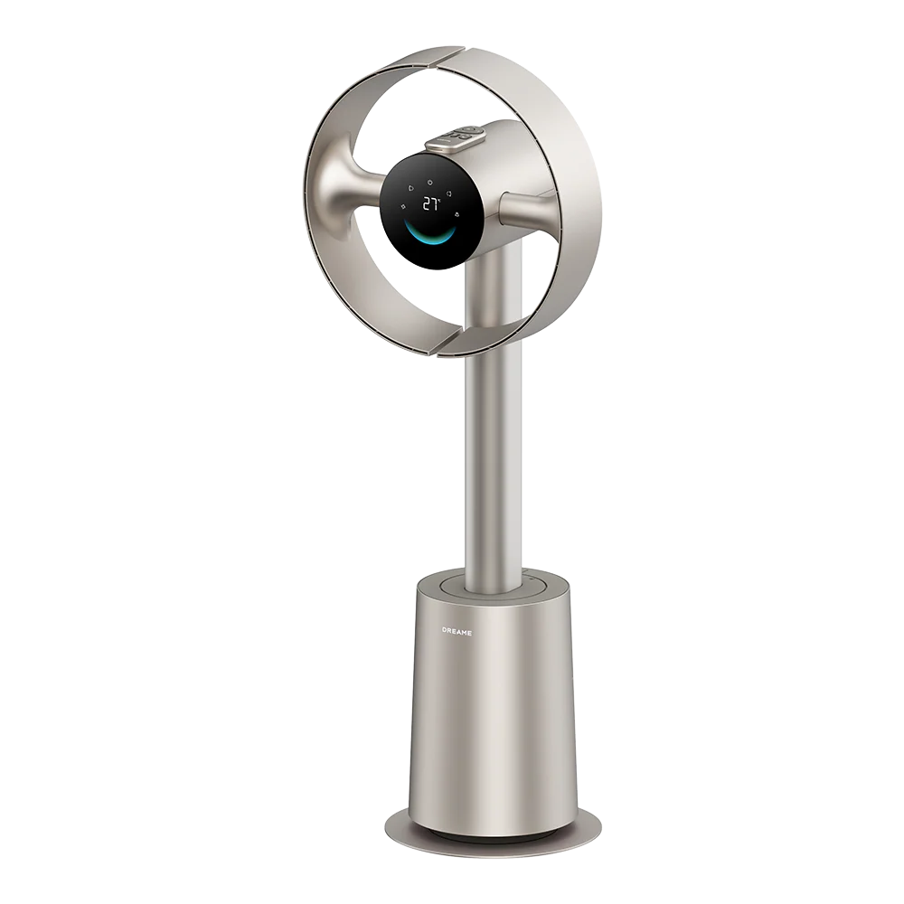 Dreame MF10 - Ventilateur colonne sans pales connecté WiFi, 270° GyroWing, moteur 55W, 10 vitesses, TempSync, Or titane