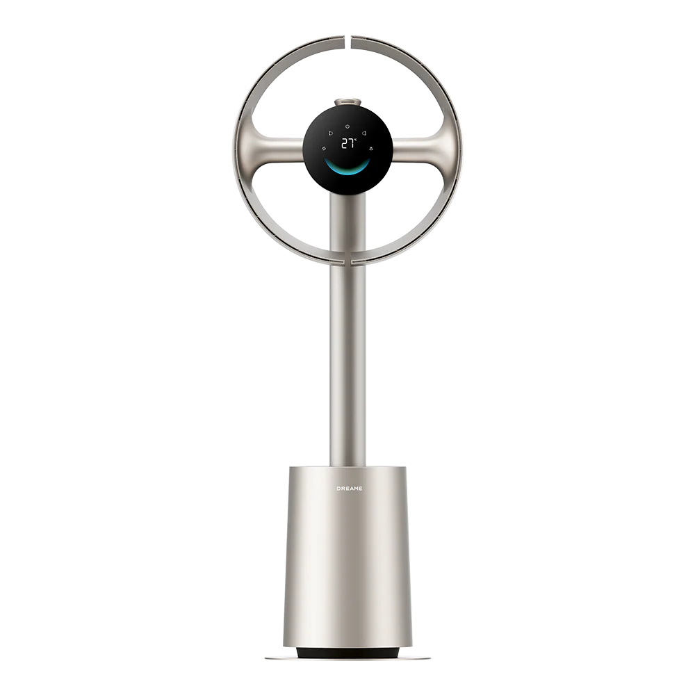 Dreame MF10 - Ventilateur colonne sans pales connecté WiFi, 270° GyroWing, moteur 55W, 10 vitesses, TempSync, Or titane