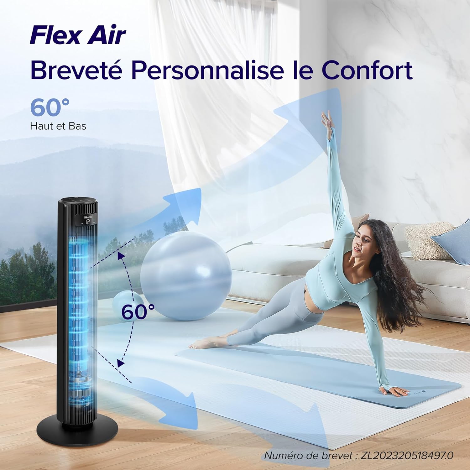 LEVOIT Classic Pro Smart LTF-F422S-KEU - Ventilateur colonne connecté WiFi, silencieux 25dB, moteur DC 30W, 12 vitesses, compatible Alexa, Noir