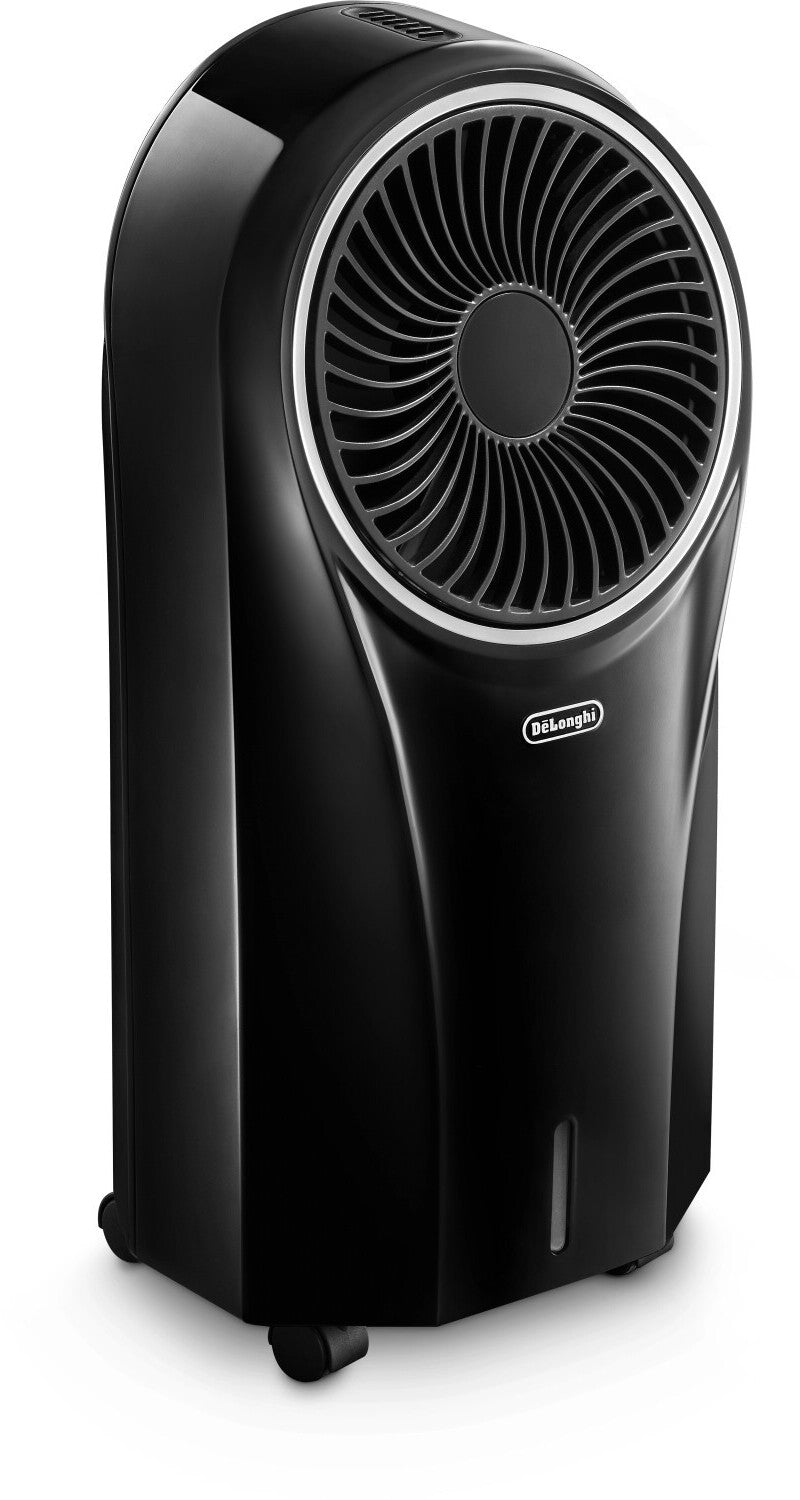 De'Longhi EV250 BK Rafraîchisseur d'Air Mobile - Appareil 3-en-1 avec Humidification, Ioniseur et Ventilation, Autonomie 6h, Réservoir 4,5L, Protection IPX4 - Noir