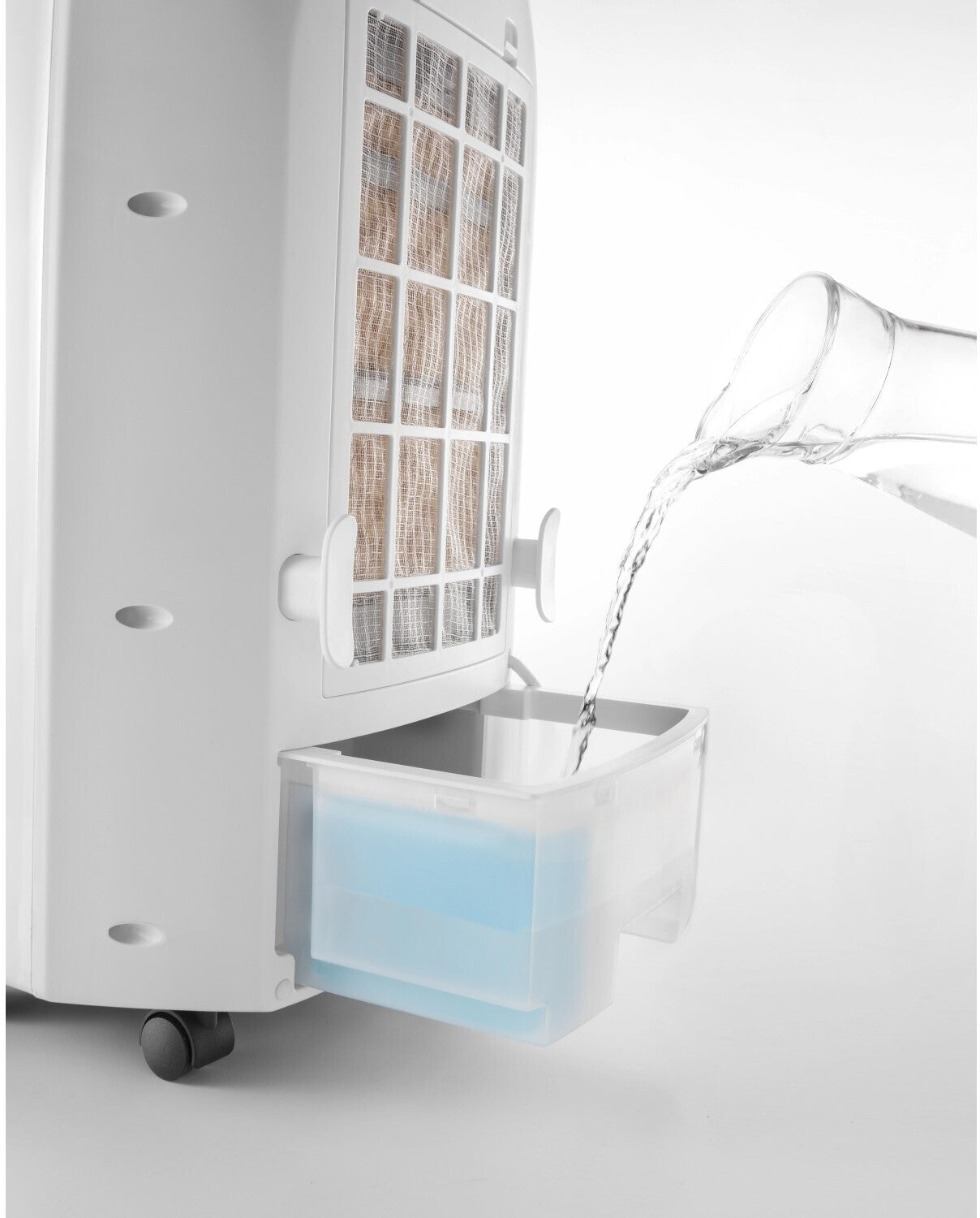 De'Longhi EV250 WH Rafraîchisseur d'Air Mobile - Appareil 3-en-1 avec Humidification, Ioniseur et Ventilation, Autonomie 6h, Réservoir 4,5L, Protection IPX4 - Blanc