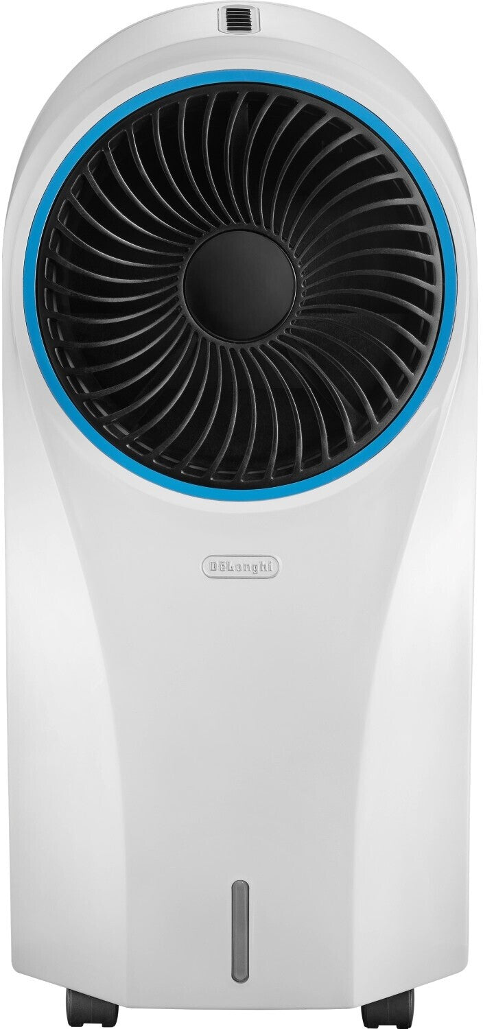 De'Longhi EV250 WH Rafraîchisseur d'Air Mobile - Appareil 3-en-1 avec Humidification, Ioniseur et Ventilation, Autonomie 6h, Réservoir 4,5L, Protection IPX4 - Blanc