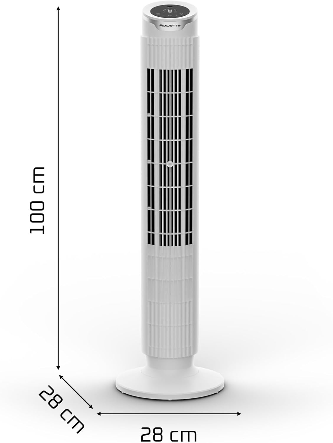Rowenta Eole Silence Force VU7025F0 - Ventilateur colonne ultra-silencieux, moteur Effitech économe 30W, 8 vitesses, oscillation 90°, télécommande, Blanc Neige