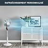 Rowenta Turbo Silence VU5640F2 - Lot de 2 ventilateurs sur pied, 40 cm, débit d'air 72 m3/min, 45 dB(A), oscillation automatique, Blanc et Bleu